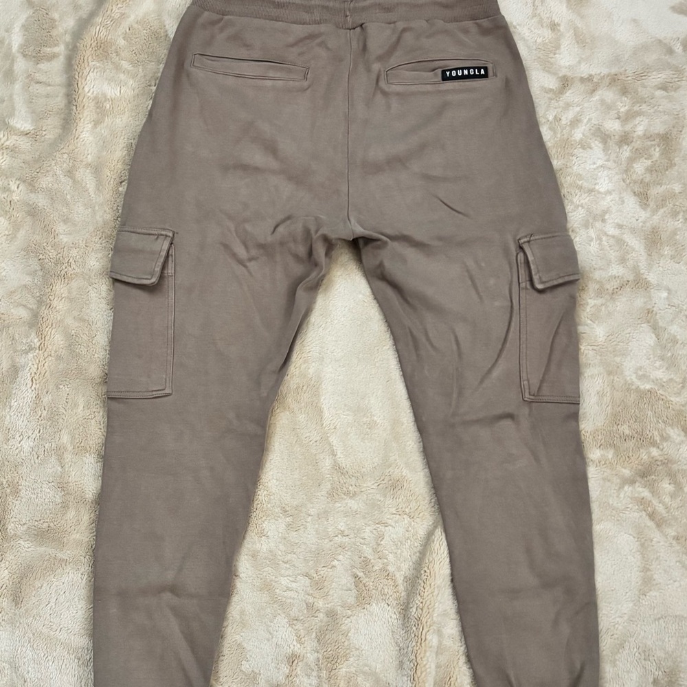 YoungLA Men's Beige Cargo Pants